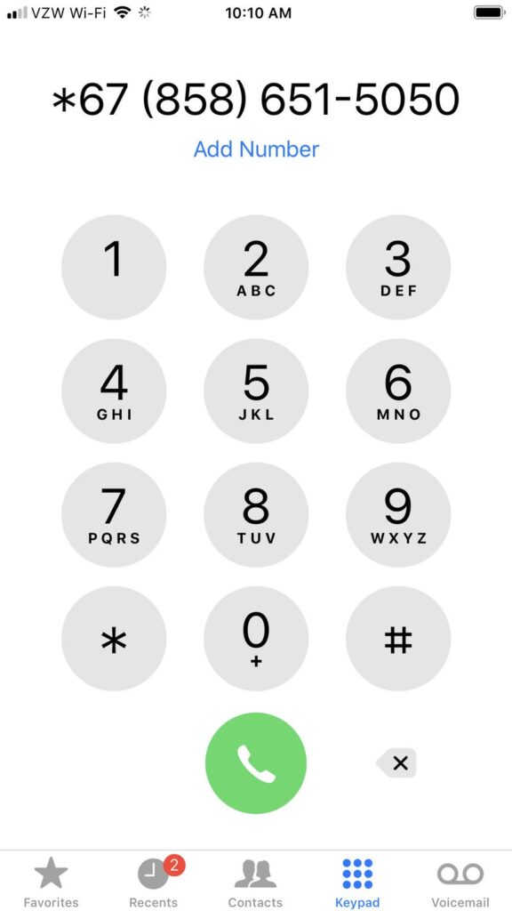 Google Voice keypad