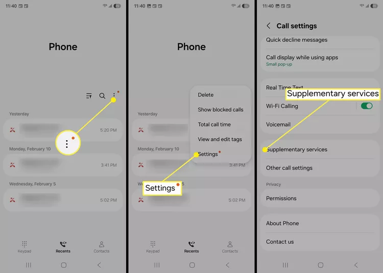 supplementary settings in phone android