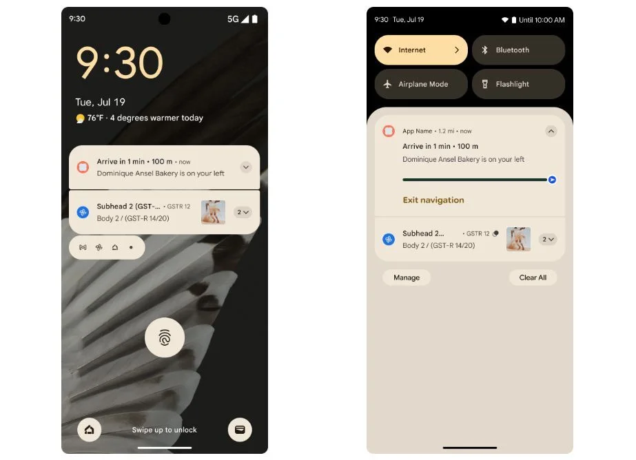 Progress-centric notifications