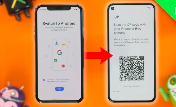 switch to android from ios using QR code