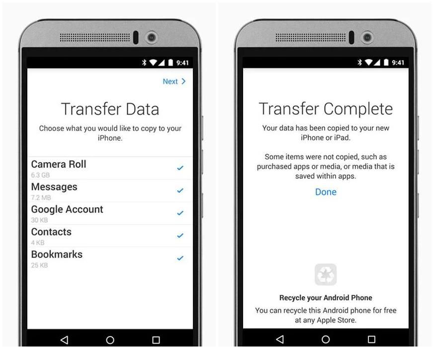 Transferring the data