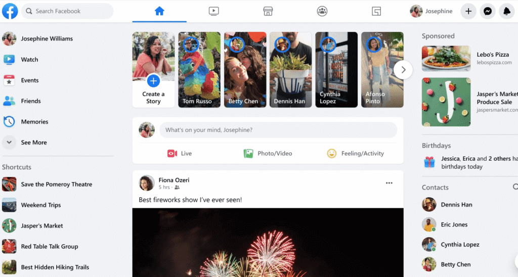 facebook desktop social media platform