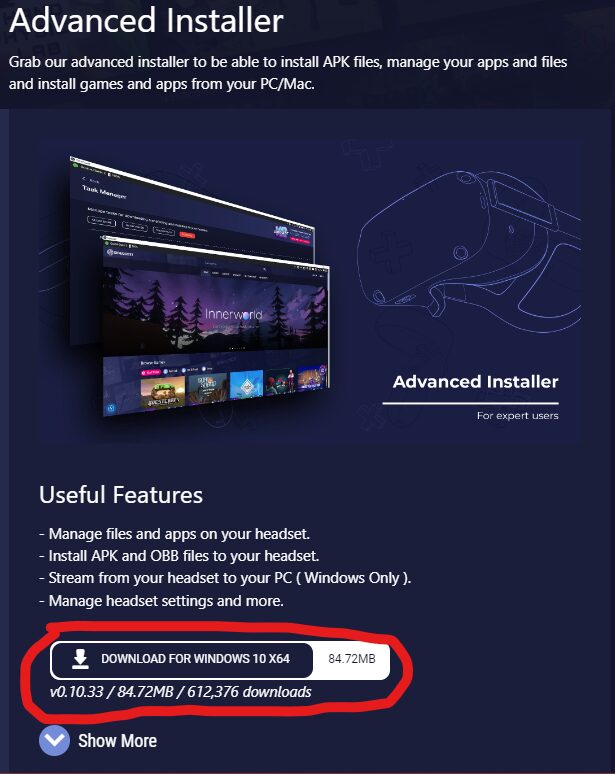 sidequest apk advanced installer for windows 10
