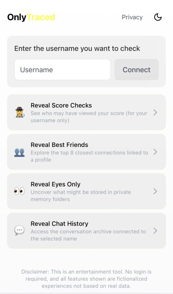 Onlytraced.com Snapchat tools