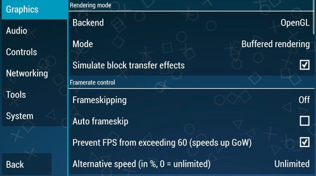 Ppsspp Graphics Settings Android