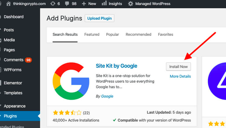 Google Site Kit Plugin WordPress