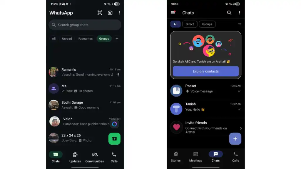 Arattai And Whatsapp Features